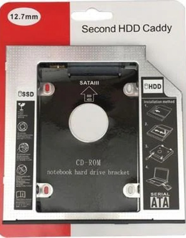 12.7 MM KALIN HDD CADDY LAPTOP DVD TO SSD KIZAK KUTU SATA
