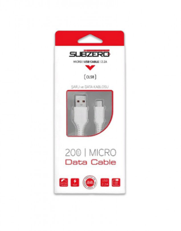 SUBZERO CL58 2.1 AMPER MİKRO MICRO ŞARJ KABLO 2 METRE 200 cm