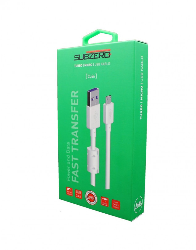 SUBZERO CL66 MICRO MİKRO 3.4 AMPER 3,4A HIZLI 1.5 1,5 METRE