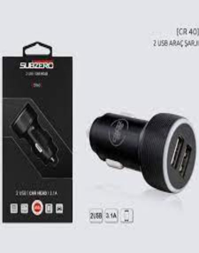 SUBZERO CR40 3.1A ÇİFT GİRİŞLİ OTO ARAÇ İÇİ ÇAKMAKLIK