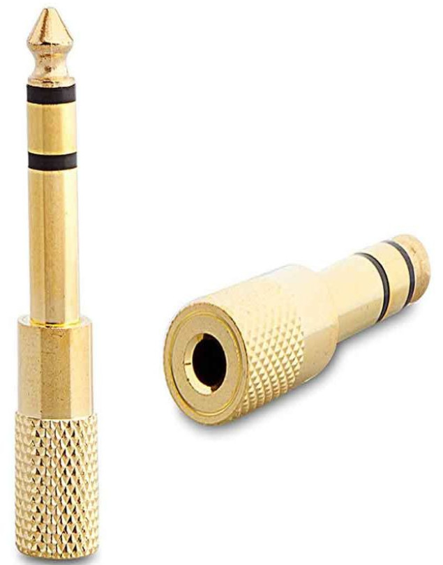6.3 MM STEREO ERKEK / 3.5 MM STEREO DİŞİ SARI METAL GOLD JACK FİŞ ÇEVİRİCİ ALTIN AUX