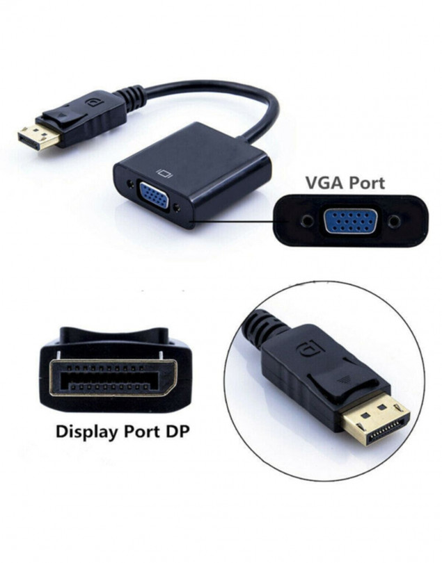 DISPLAY TO VGA ÇEVİRİCİ ADAPTÖR KABLOLU