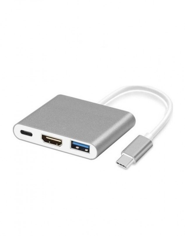3 in 1 Type-c To Hdmı Usb 3.0 Projeksiyon Görüntü Yansıtıcı Dönüştürücü