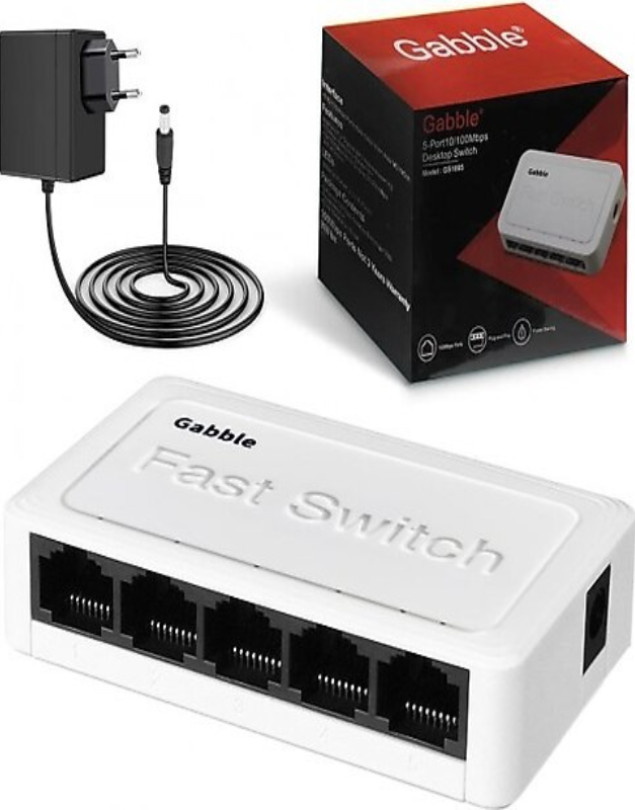 SWITCH ETHERNET 5 PORT 10/100 GABBLE