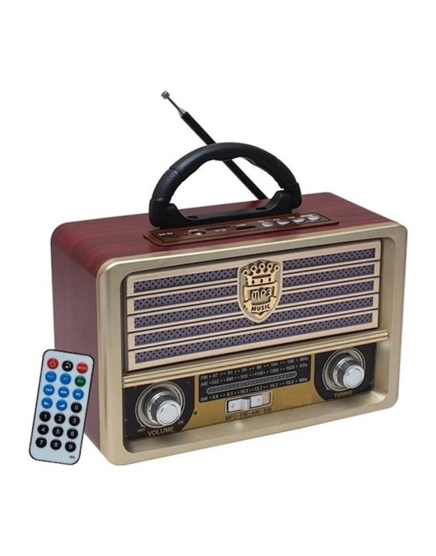 JAPANEX JPN1963 NOSTALJİK RETRO ESKİTME AHŞAP BLUETOOTH FM RADYO Mp3 ÇALAR SES BOMBASI SOUND BOX
