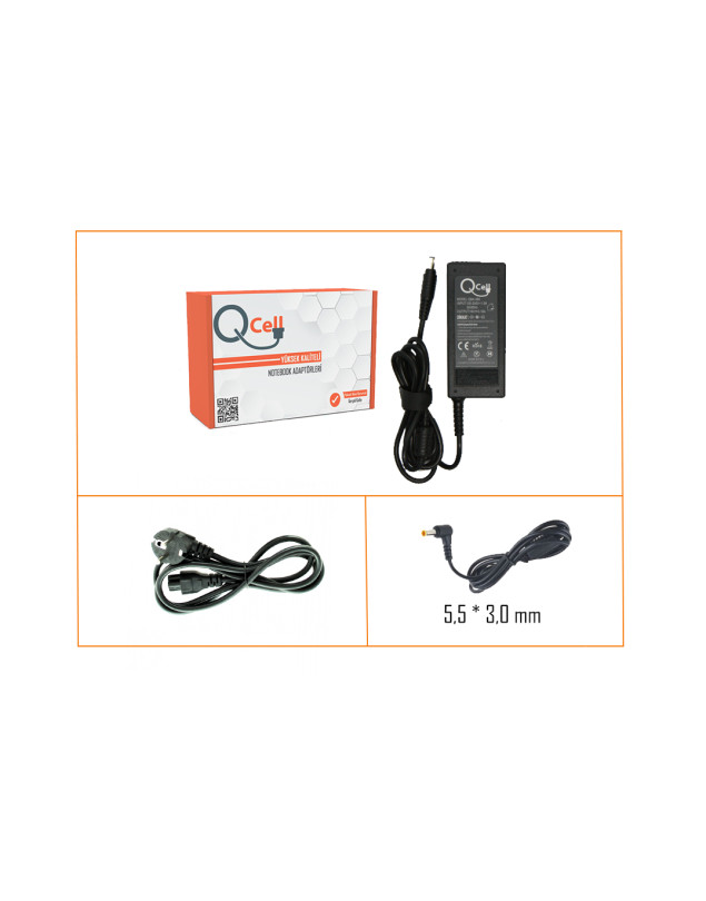 QCELL SAMSUNG NOTEBOOK ADAPTÖR 19V 4.74A 5.5*3.0