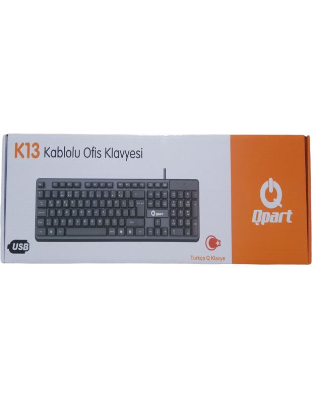 QPART K13  KABLOLU USB 2.0 STANDART OFİS KLAVYE KEYBOARD TÜRKÇE Q