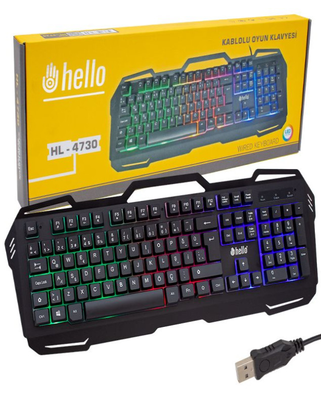 HELLO HL-4730 KABLOLU OYUNCU GAMING KLAVYE