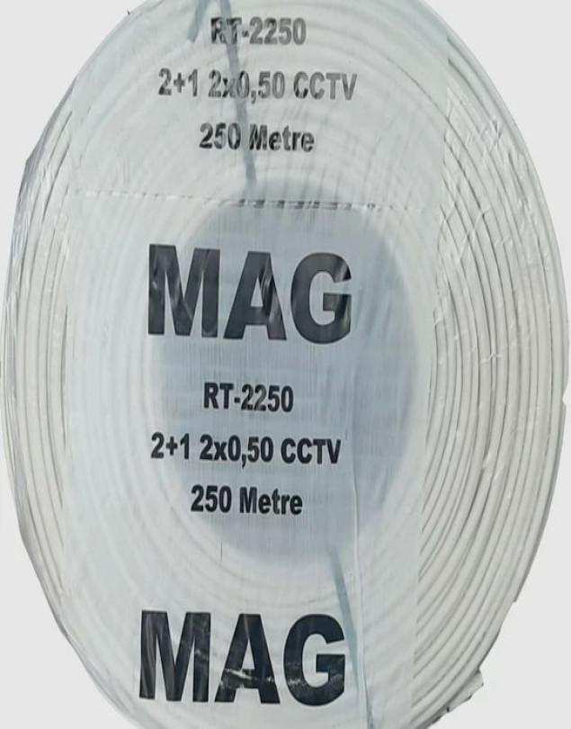 2+1 CCTV GÜVENLİK KAMERA KABLOSU GÜVENLİK 0.50mm  250mt. Mag