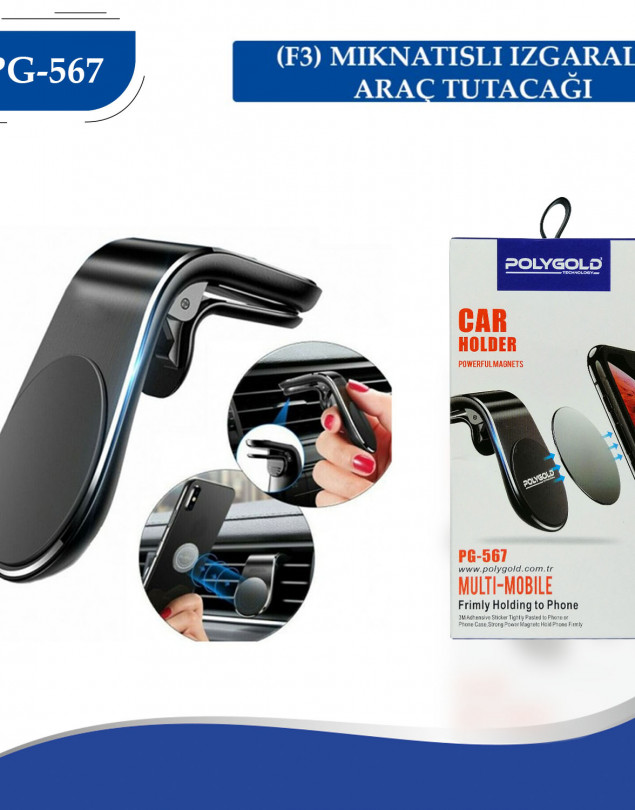PG-567 POLYGOLD A KALİTE KUTU MIKNATISLI IZGARALIK ARAÇ TUTACAĞI